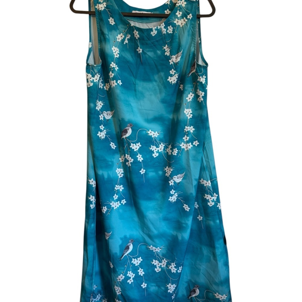 MISSLOOK Teal Floral Sleeveless Midi Dress